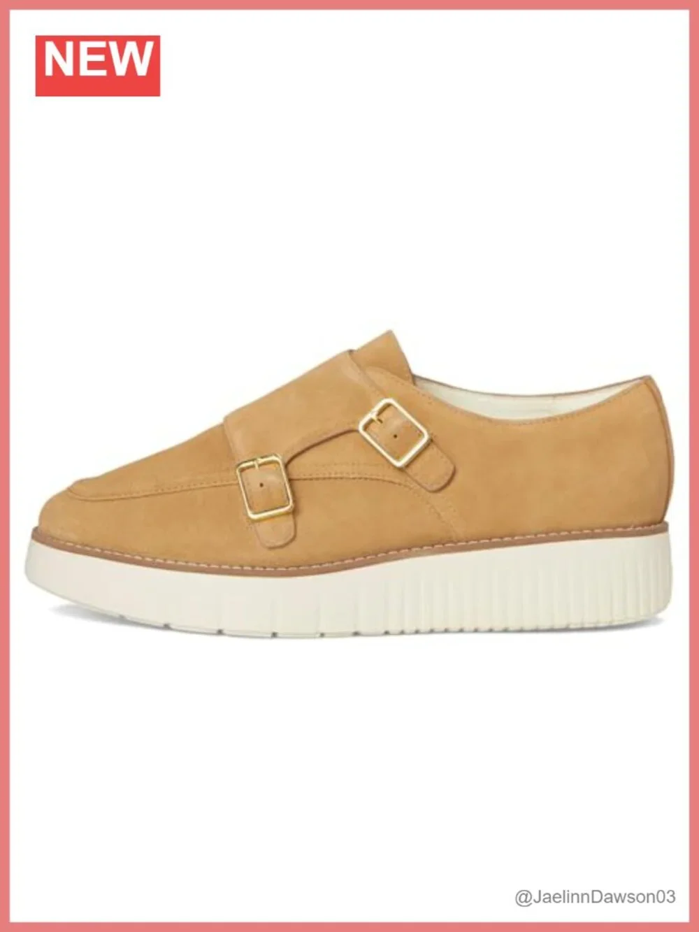 Cole Haan Women's Leather Cap Toe Monk Strap Shoes